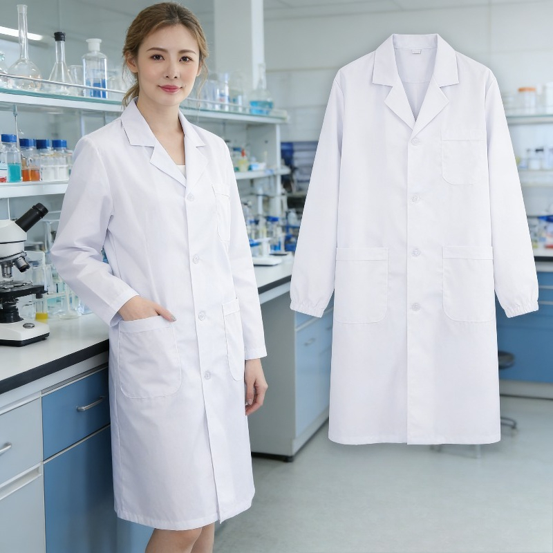 White Long Sleeve Doctor Nurse - огляд і ціна Medical Lab Gown