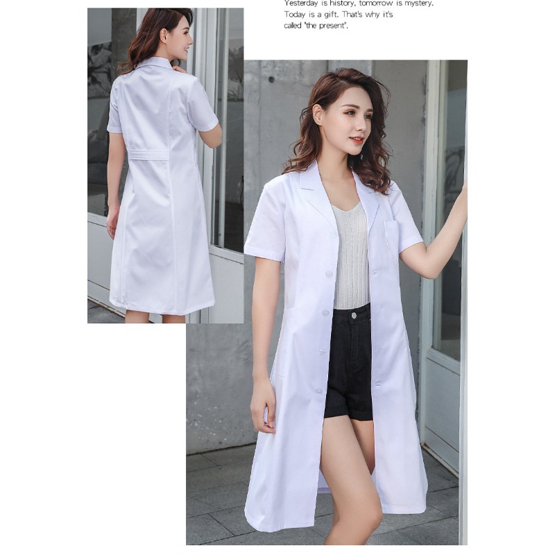 White Long Sleeve Doctor Nurse - огляд і ціна Medical Lab Gown