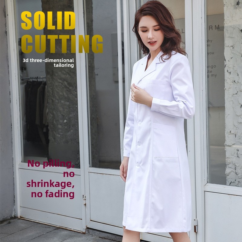 White Long Sleeve Doctor Nurse - огляд і ціна Medical Lab Gown
