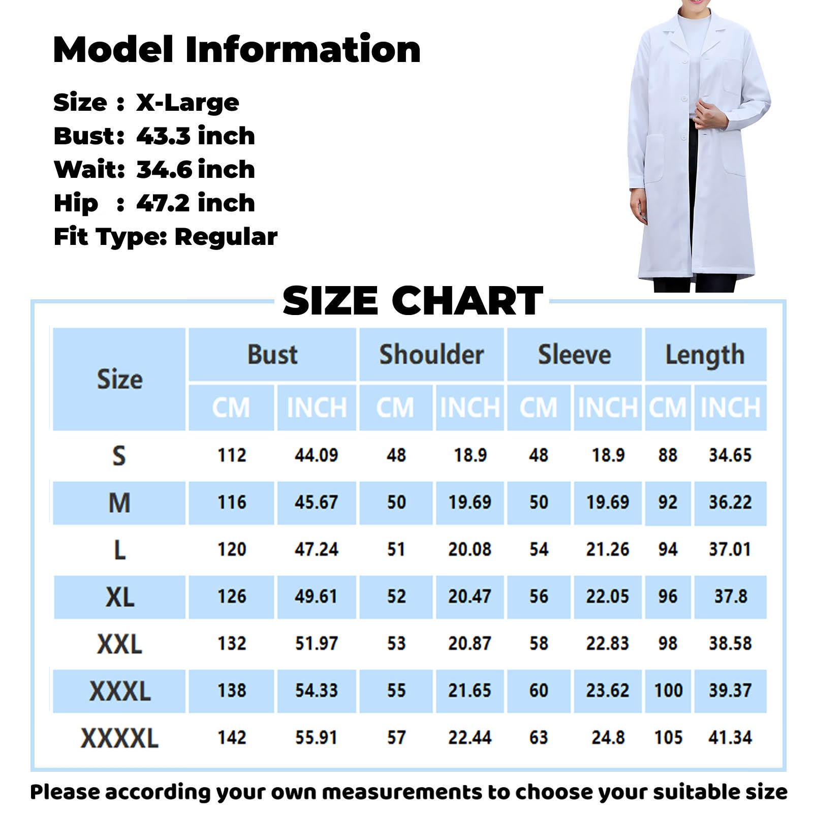 White Lab Coat For Women Men S - огляд і ціна Medical Lab Gown